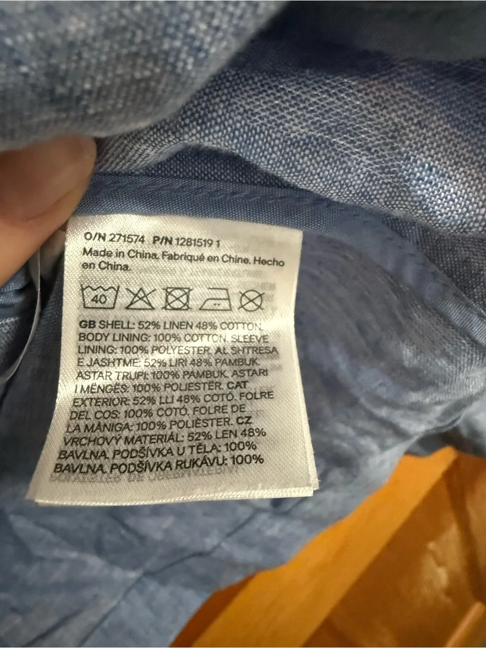 H&M Light Blue Kids' Linen-Blend Blazer
